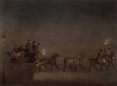 Mail Coach in a Fog by James Pollard