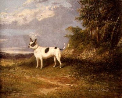 A Terrier in a Landscape by James Senior Clark