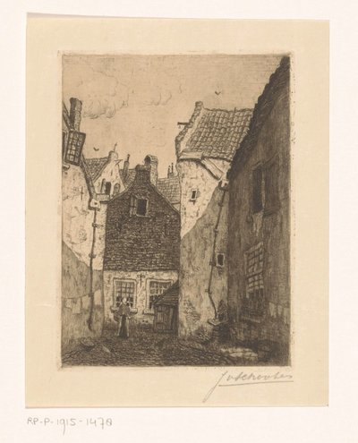 Courtyard by Jan Antonius van Schooten (signed by artist)