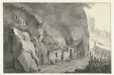 Rock Dwellings on the Loire by Jan Asselijn (attributed to)