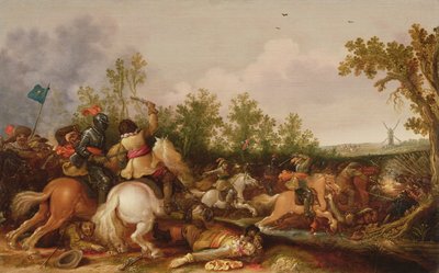 A Cavalry Skirmish by Jan Asselyn