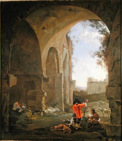 Huntsmen Amidst Ruins by Jan Asselyn