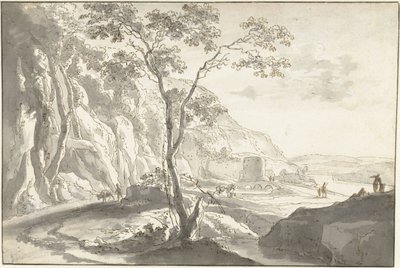 Mountainous Landscape with Figures by Jan Both (possibly)