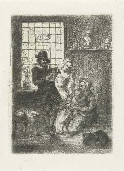 Interior with a Family by Jan Chalon