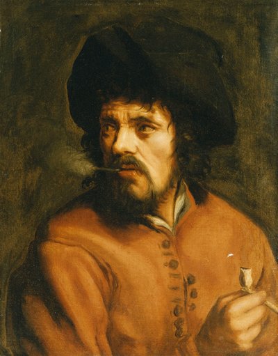 A Man Smoking a Clay Pipe by Jan Cossiers