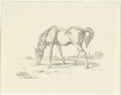 Grazing Horse Facing Right by Jan Dasveldt