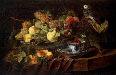 Still Life with Fruit and Parrot, 1645 by Jan Fyt