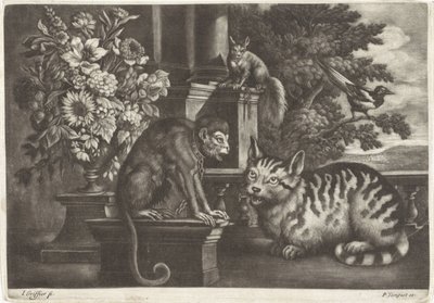 Monkey, Cat, Squirrel, and Magpie by Jan Griffier (I)