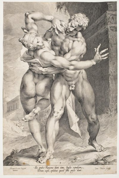 A Roman Abducting a Sabine Woman by Jan Harmensz. Muller