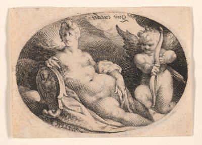 Venus and Cupid in the Clouds by Jan Harmensz. Muller