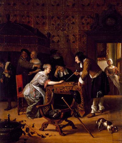 Playing Trick-Track, 1667 by Jan Havickszoon Steen