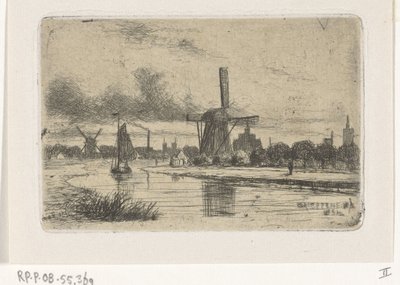 River Landscape with Mills by Jan Heppener
