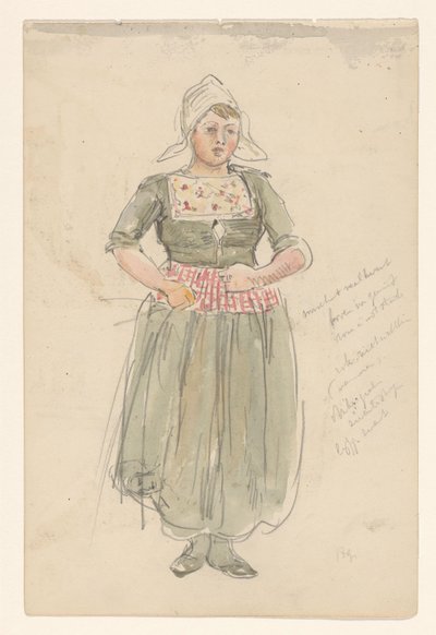 Standing Girl in Traditional Costume by Jan Hoynck van Papendrecht