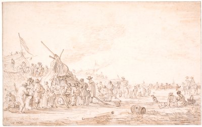 Coastal Landscape with a Stranded Whale by Jan Josefsz van Goyen