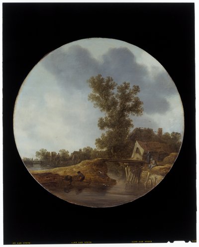 A River Landscape With Angler by Jan Josephsz van Goyen