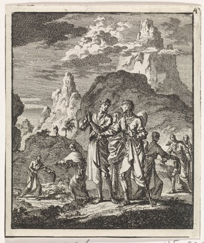 Meeting of Pilgrims in the Mountains by Jan Luyken