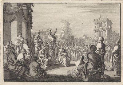 Sermon of Christ before the Temple by Jan Luyken
