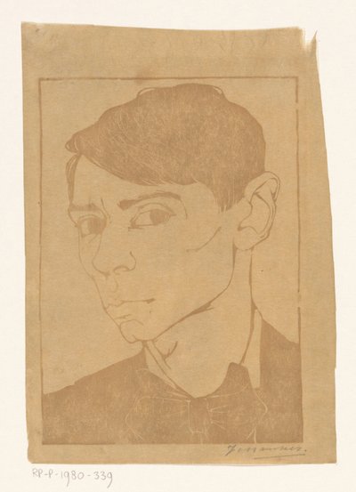 Self-Portrait with Bow Tie by Jan Mankes (signed by artist)