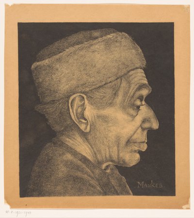 Portrait of Douwe with Cap by Jan Mankes