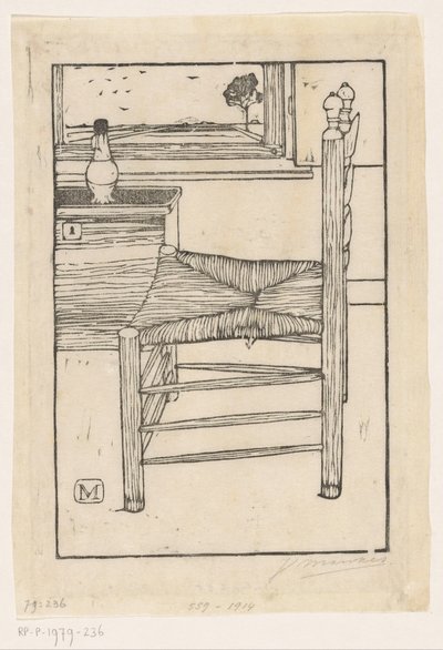 Chair with Rush Seat by Jan Mankes