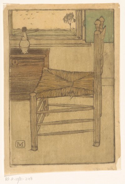 Chair with Rush Seat by Jan Mankes