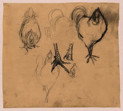 Studies of a Rooster and a Hen by Jan Mankes