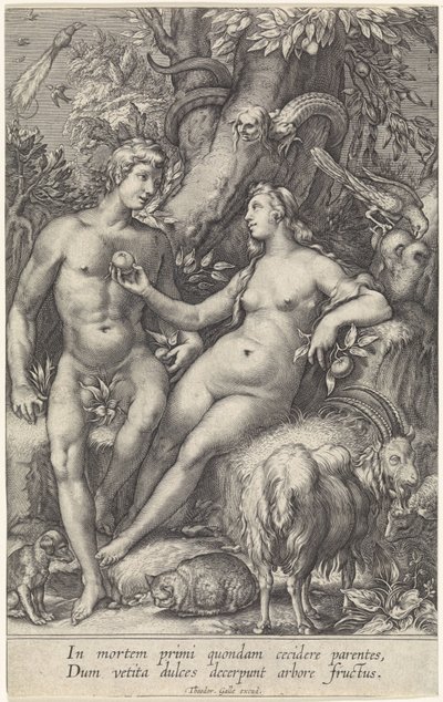 The Fall of Man with Female Serpent by Jan Saenredam