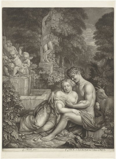 Vertumnus and Pomona by Jan Verkolje (I)