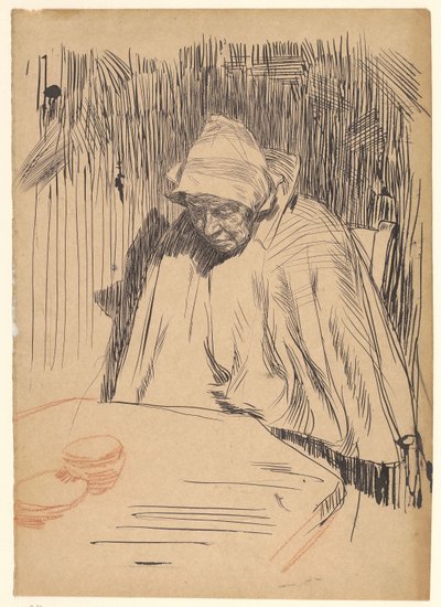 Old Woman at a Table (Malle Teun) by Jan Veth
