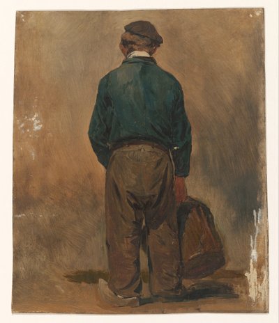 Fisherman with a Basket, Seen from Behind by Jan Weissenbruch