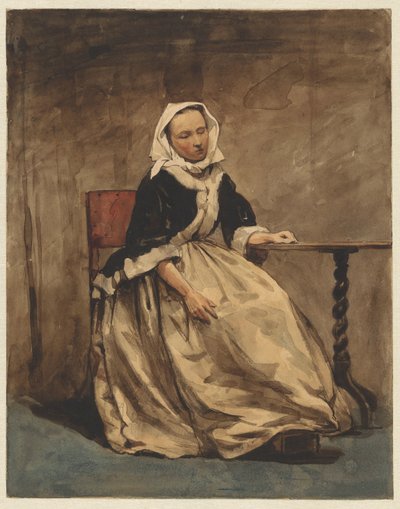 Seated Woman Next to a Small Table by Jan Weissenbruch