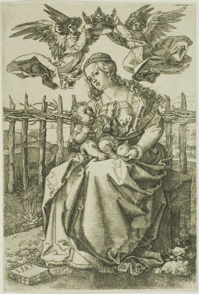 Madonna Crowned by Two Angels by Jan Wierix