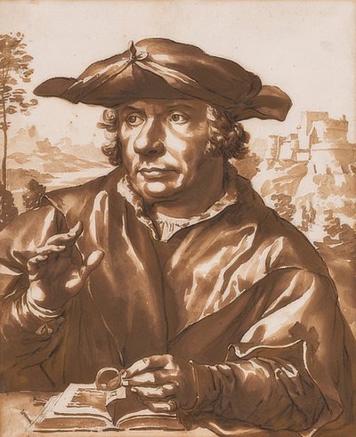 Portrait of a Scholar, after Quentin Massys by Jan de Bisschop