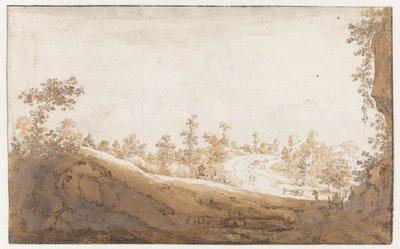 Hilly Landscape with Carts Outside Brussels by Jan de Bisschop