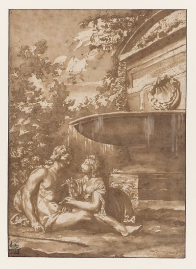 Idyll by a Fountain by Jan de Bisschop