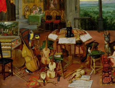 Hearing (detail) by Jan the Elder Brueghel