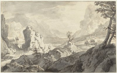Imaginary Mountain Landscape by Jan van Aken