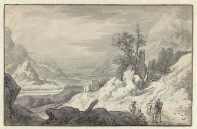 Mountain Landscape with a River Valley by Jan van Aken