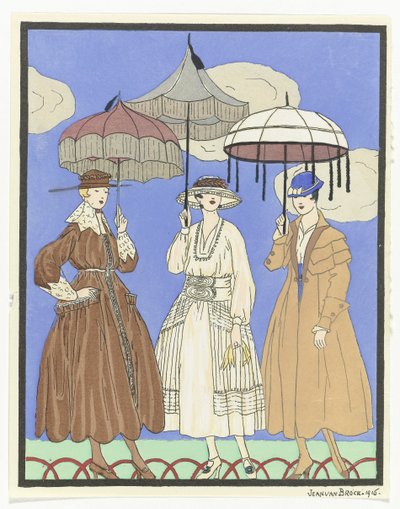 Three Women with Parasols, 1916 by Jan van Brock