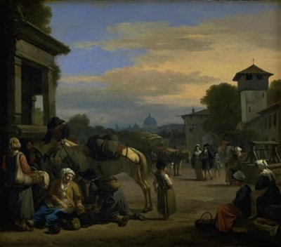 Street Scene in Rome by Jan van Huchtenburg