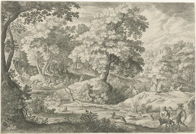 Deer Hunt in a Swamp by Jan van Londerseel