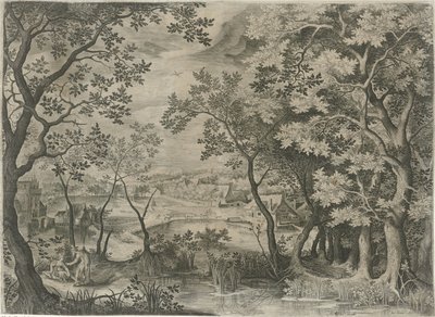 Landscape with Judah and Tamar by Jan van Londerseel