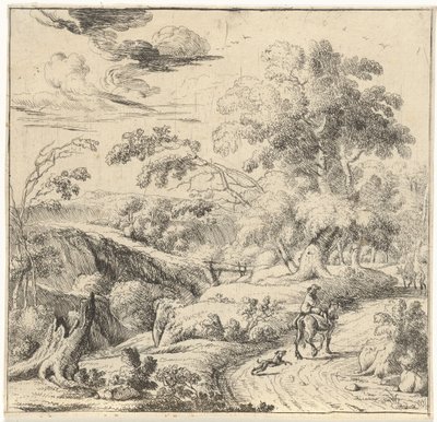 Landscape with a Donkey Rider by Jan van Nickelen