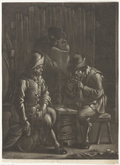 Card Players Around a Barrel by Jan van Somer