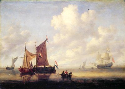 Seascape by Jan van de Capelle or Cappelle