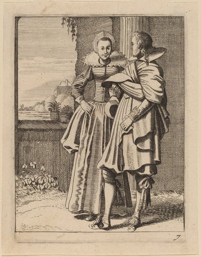 Two Figures in Costume by Jan van de Velde II