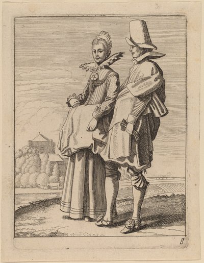 Two Figures in Costume by Jan van de Velde II