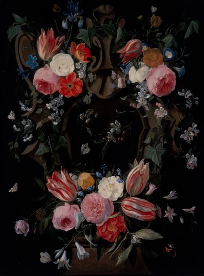 A Garland Of Flowers by Jan van the Elder Kessel