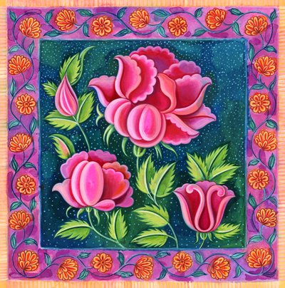 Pink flowers, 1997 by Jane Tattersfield