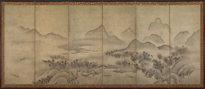 Moonlit Landscape (one of a pair) by Japan, Muromachi period